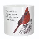 5" White Sympathy Pot with Cardinal