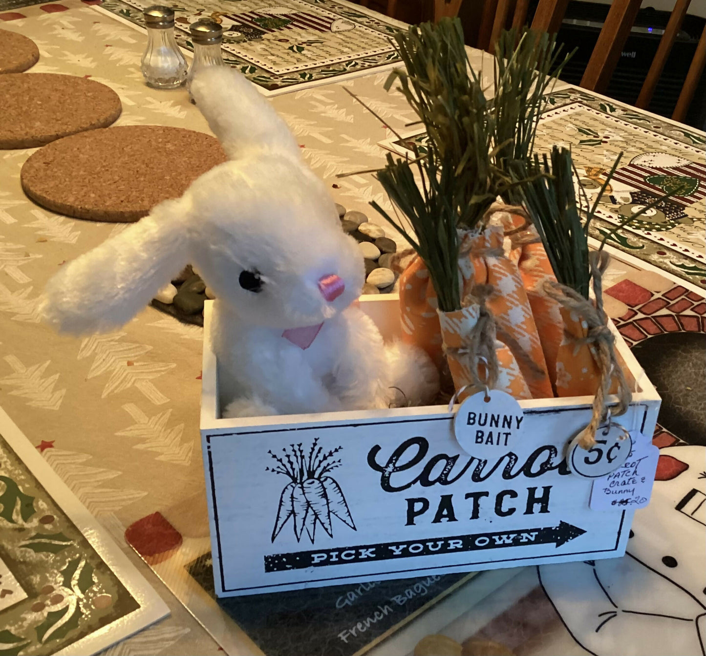 Carrot patch with bunny