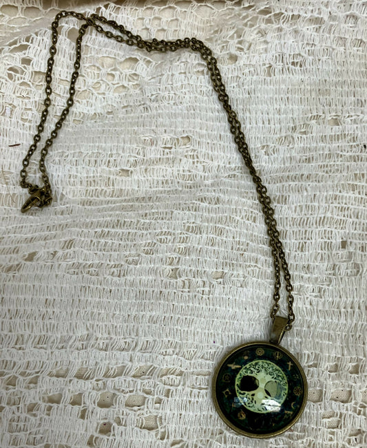 #3263 Tree of life cabochon necklace