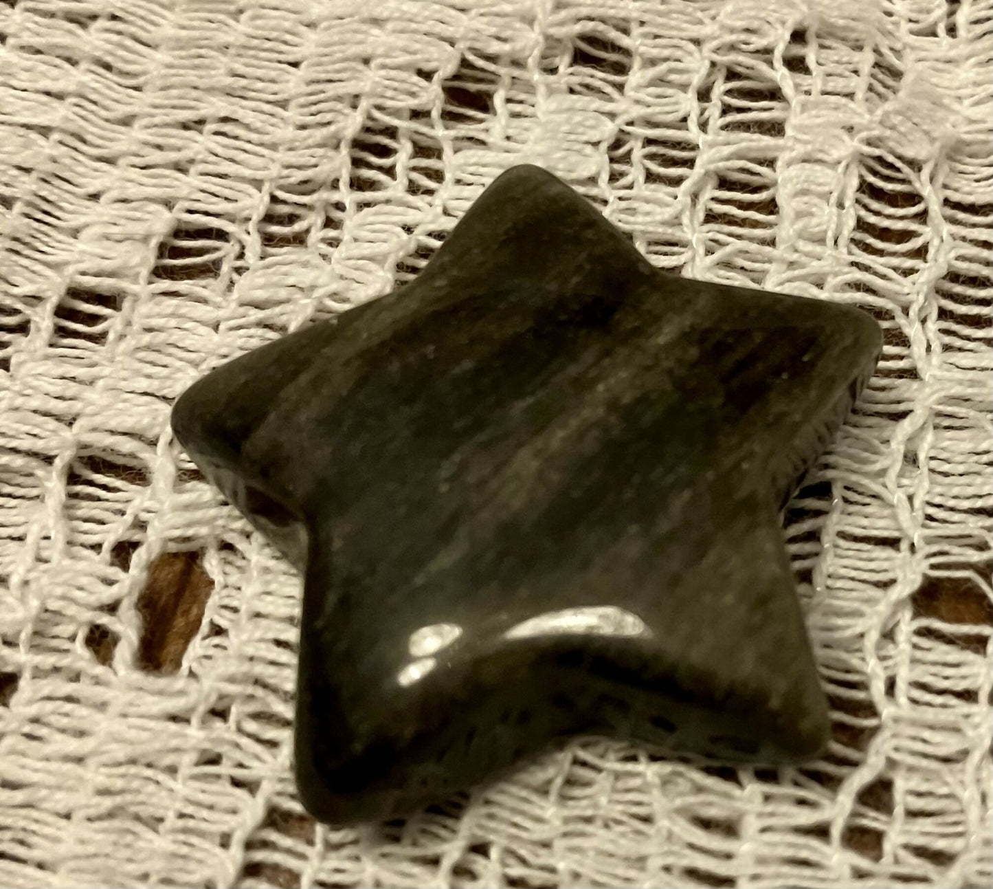 Silver obsidian star #2235