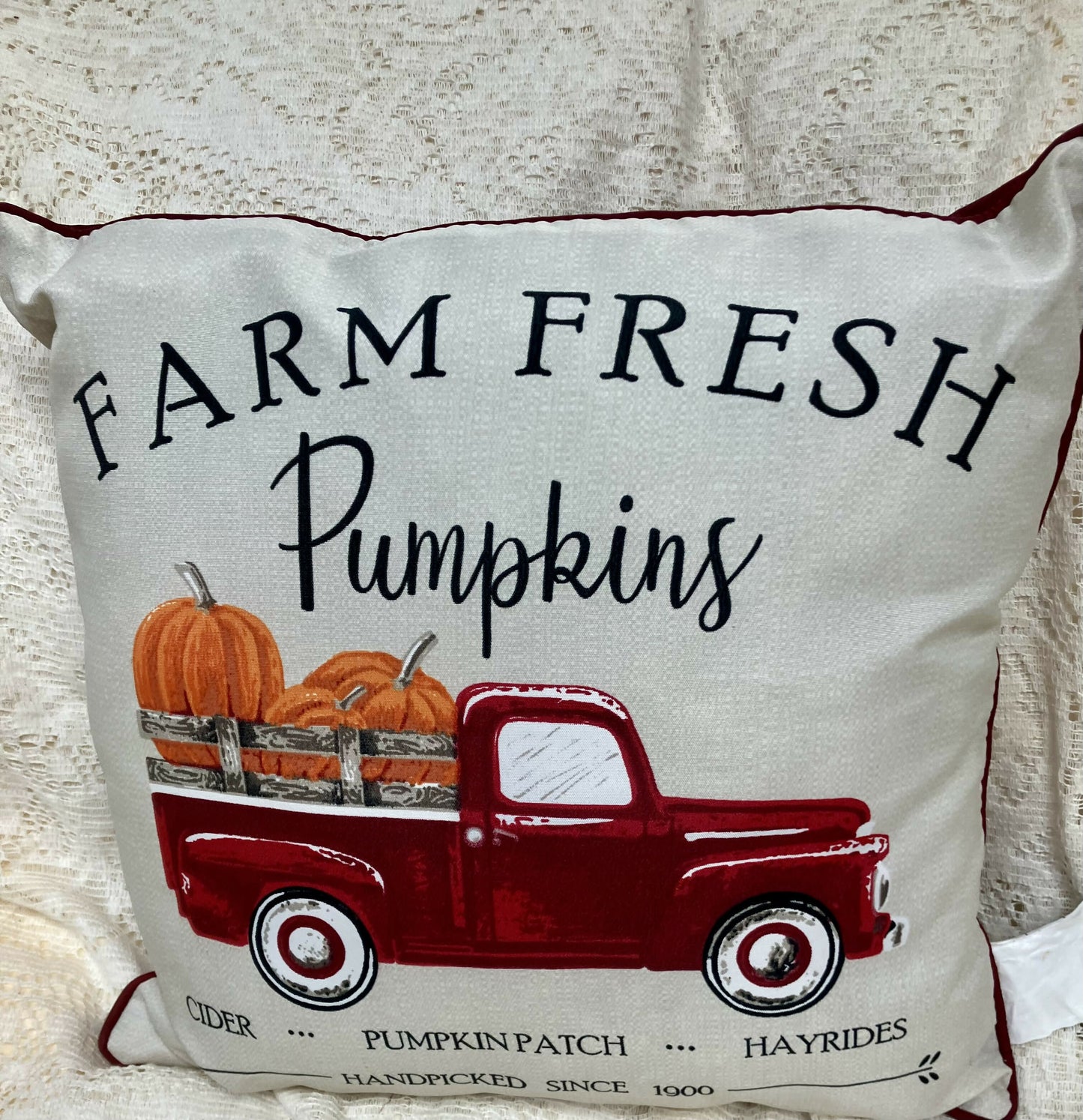 #1441 Farm fresh pumpkin pillow