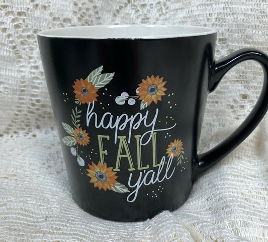 #1434 Black Happy fall mug