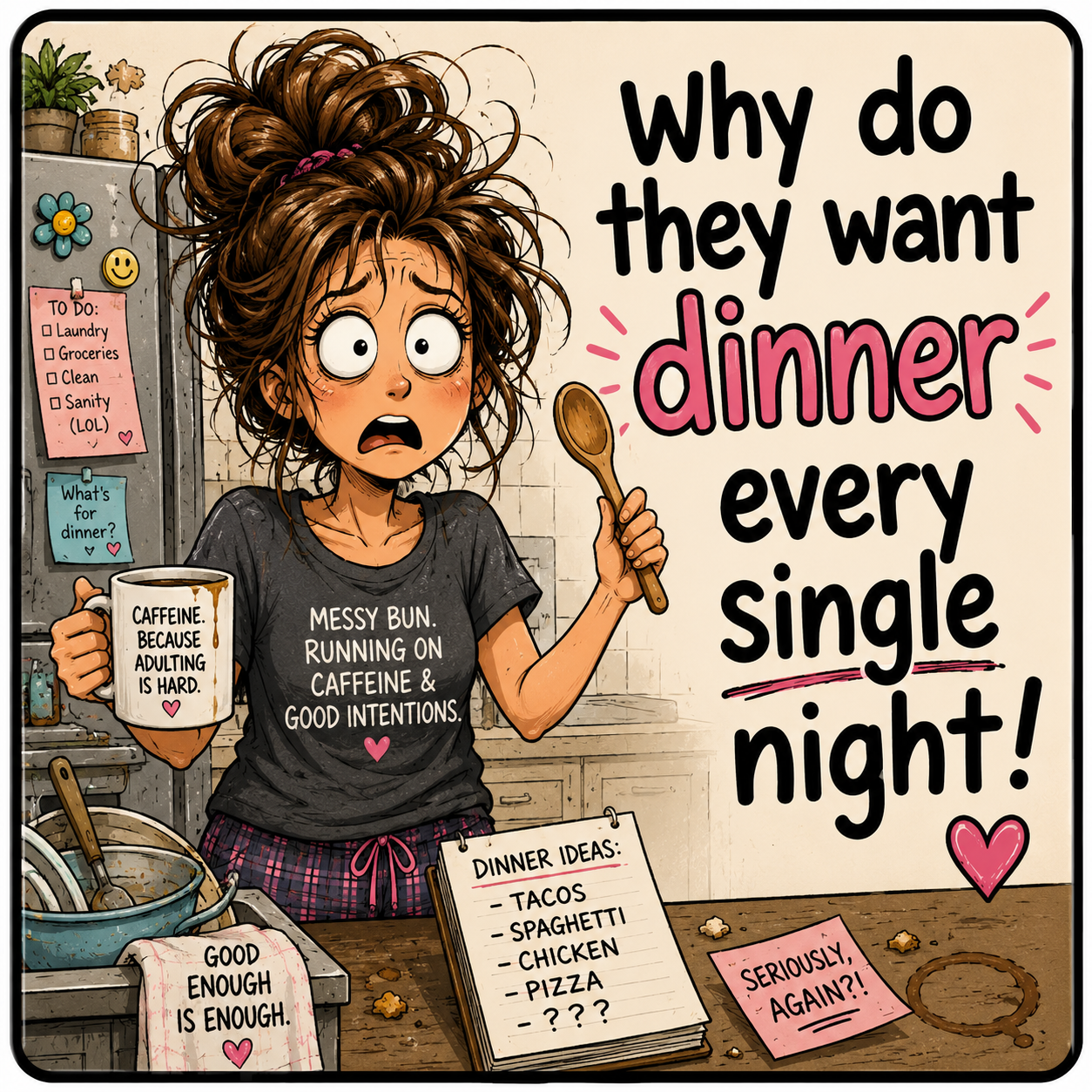 Dinner Every Night Square Magnet