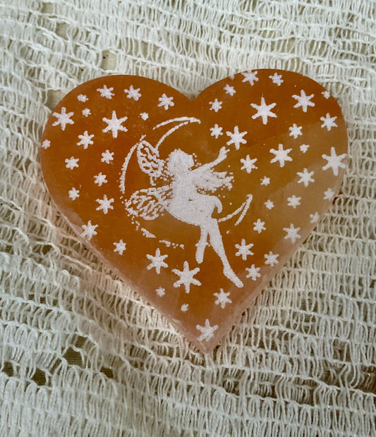 #3099 Selenite fairy heart