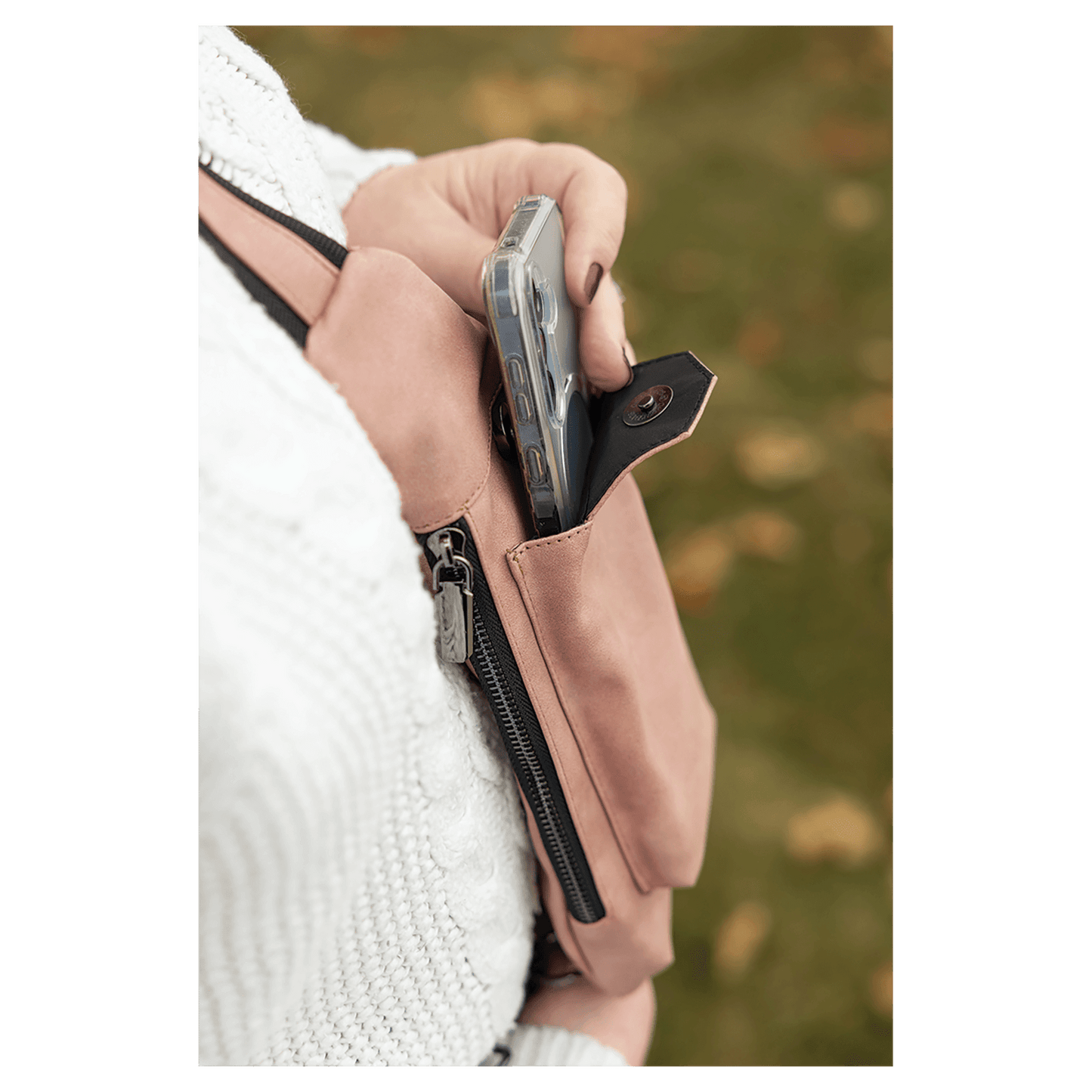 Leatherette Crescent Bag, Creekside Collection