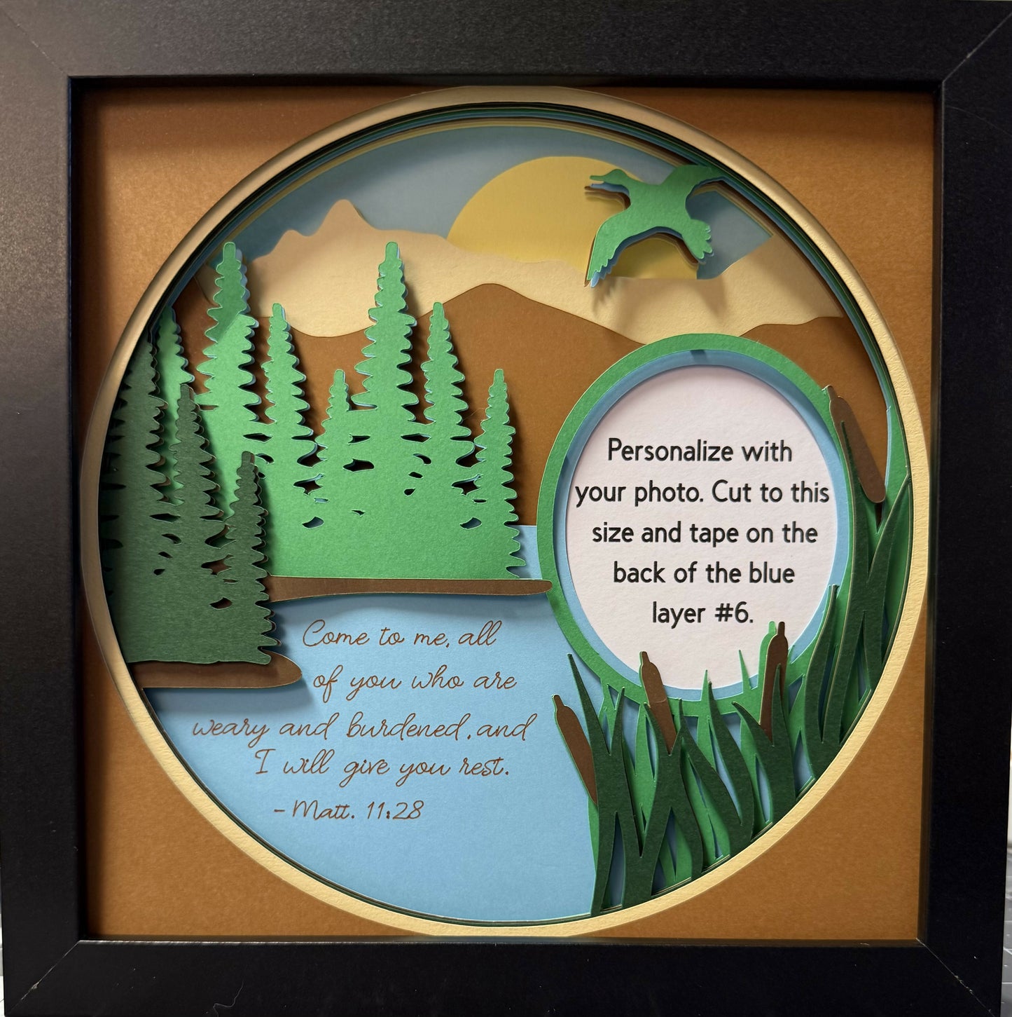 3D Layered Memorial Lake Shadowbox