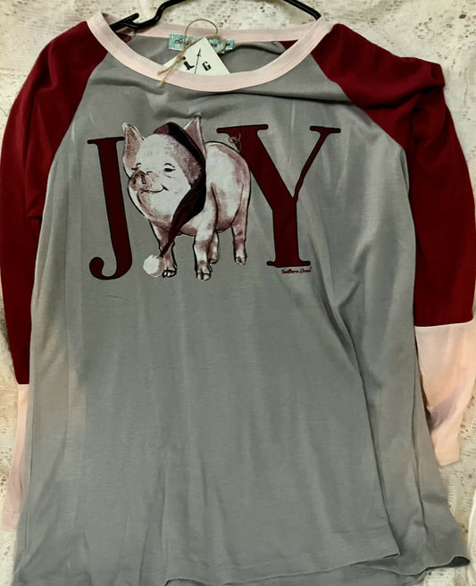 Women's pig/joy l/s top Med #2307
