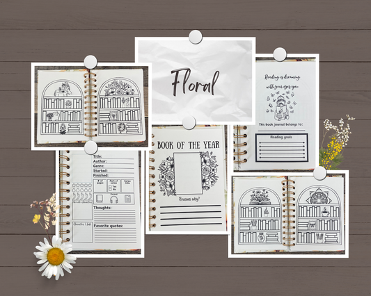  Brown Floral Vision Board Photo Collage