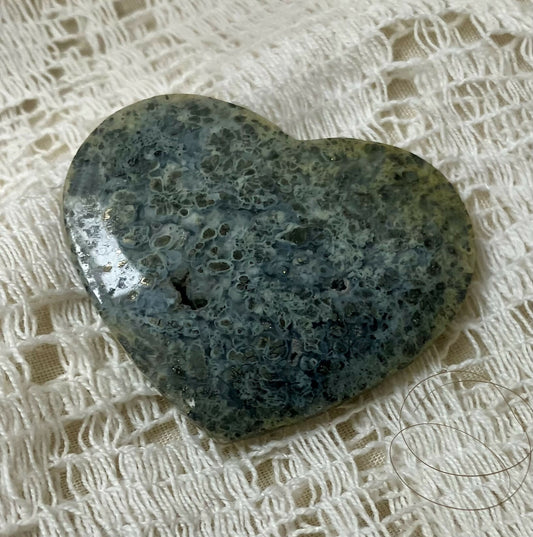 #1988 Marcasite pyrite agate heart