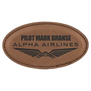 3" x 1 1/2" Leatherette Oval Badge