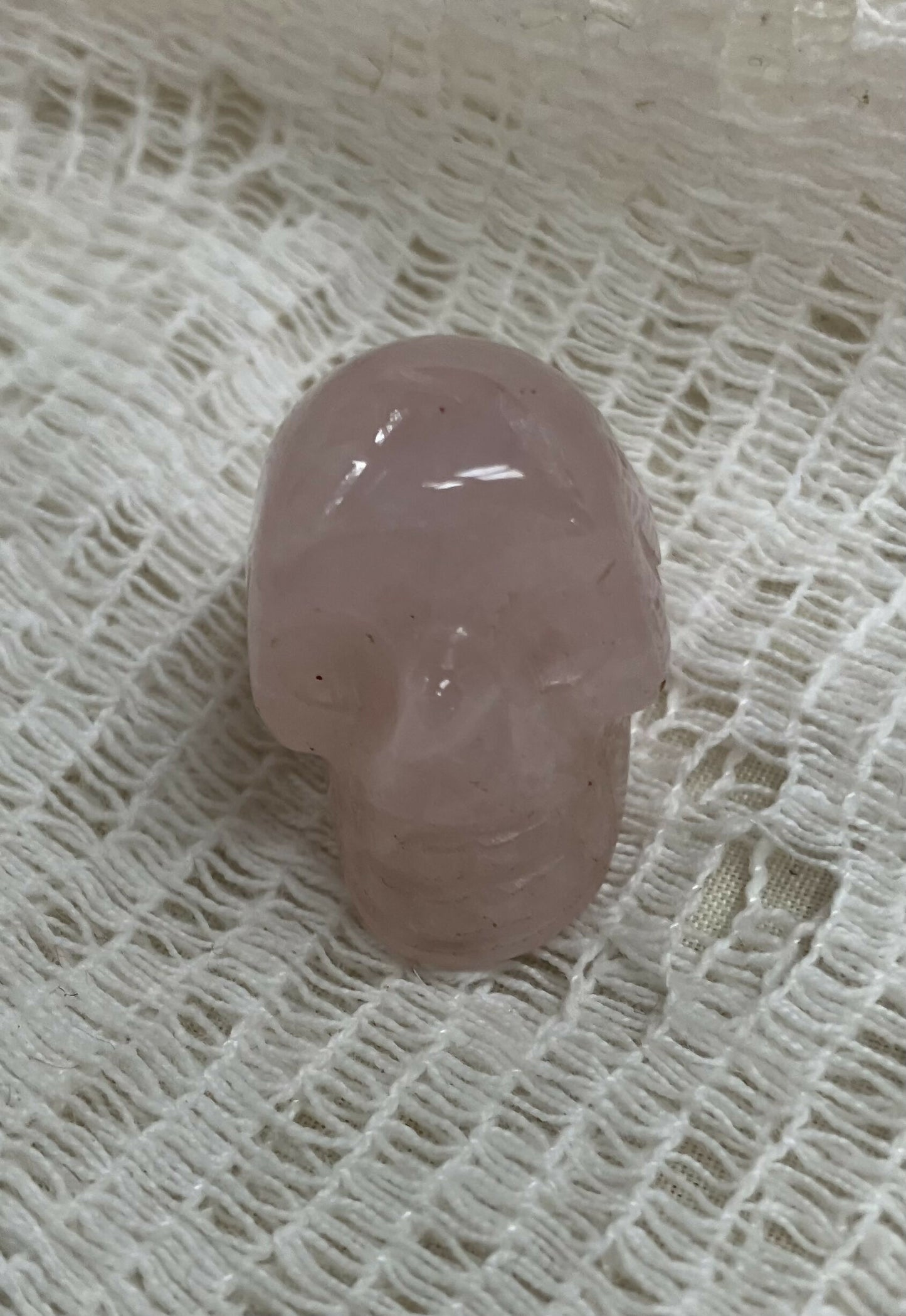 #3284 mini crystal rose quatz skull