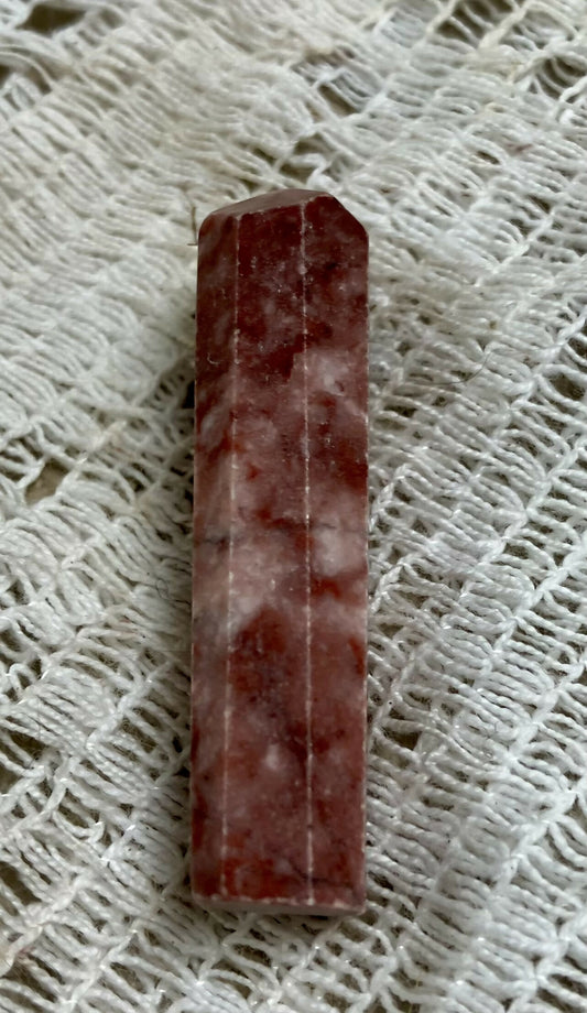 #2849 1 1/2" strawberry quartz point