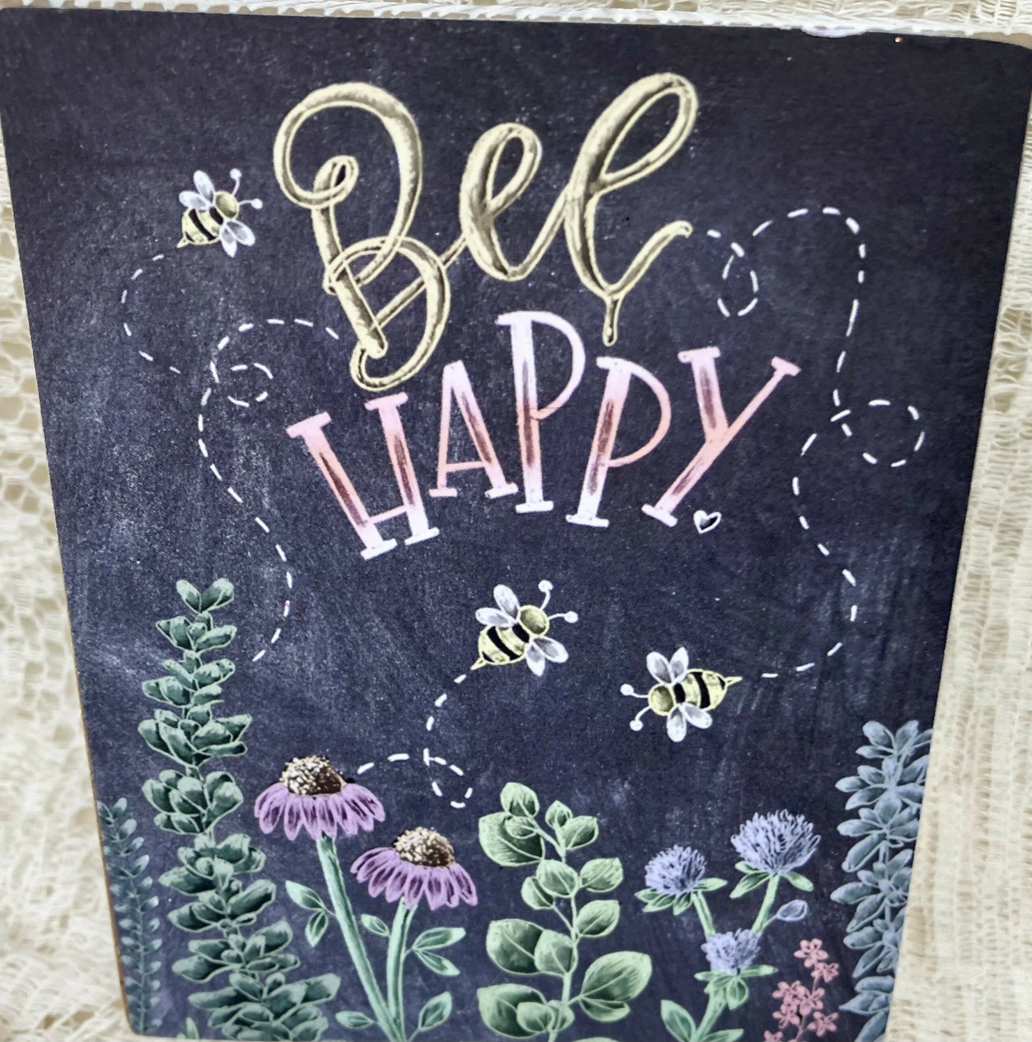 #4 Bee Happy Chalk sign