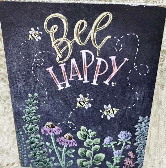 #4 Bee Happy Chalk sign
