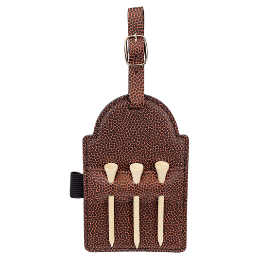 5" x 3 1/4" Leatherette Golf Bag Tag with 3 Wooden Tees