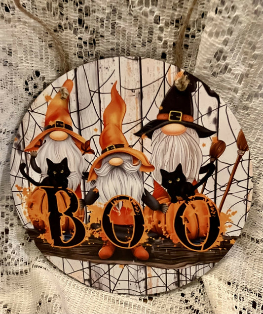 Boo Wall decor with gnomes #2358
