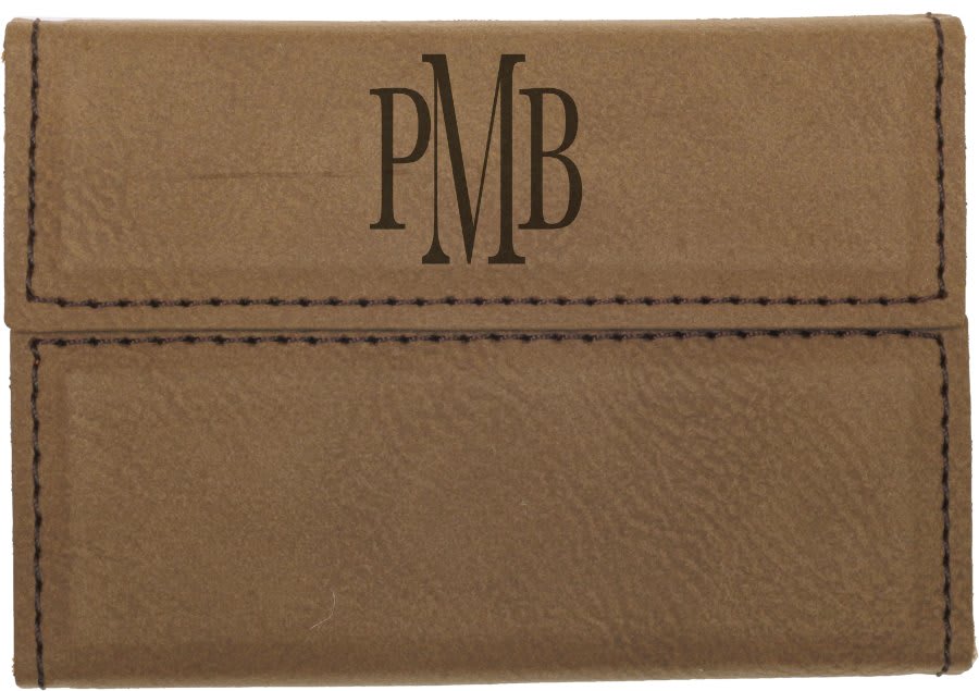 Laserable Leatherette Hard Business Card Holder