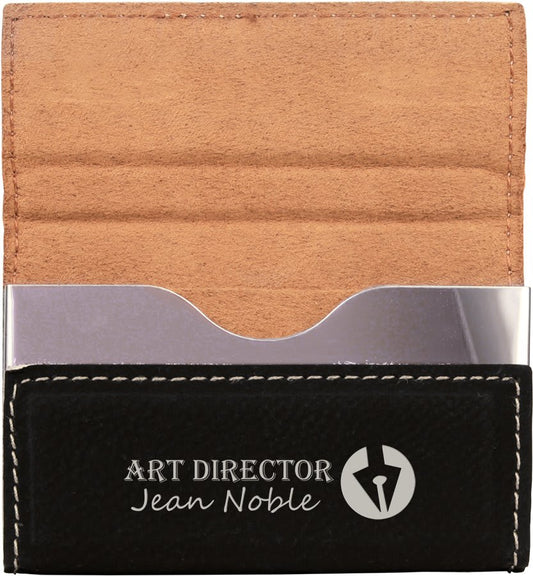 Laserable Leatherette Hard Business Card Holder
