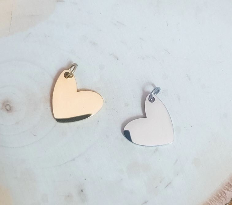 Small Angled Heart Charm