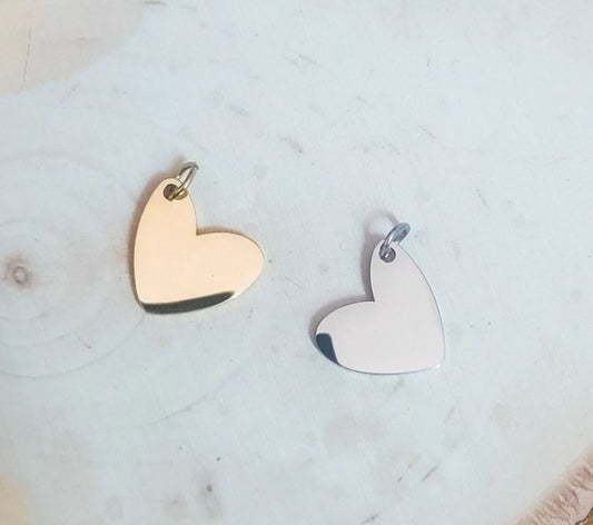 Small Angled Heart Charm