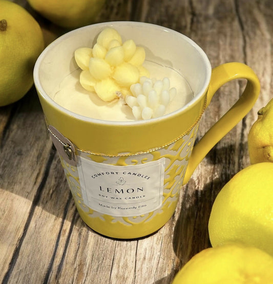 Lemon mug candle