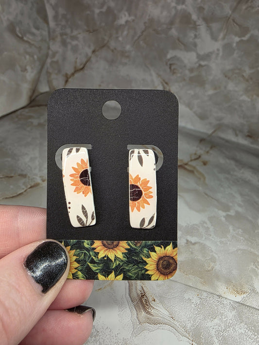 Sunflower Bar Stud Earrings