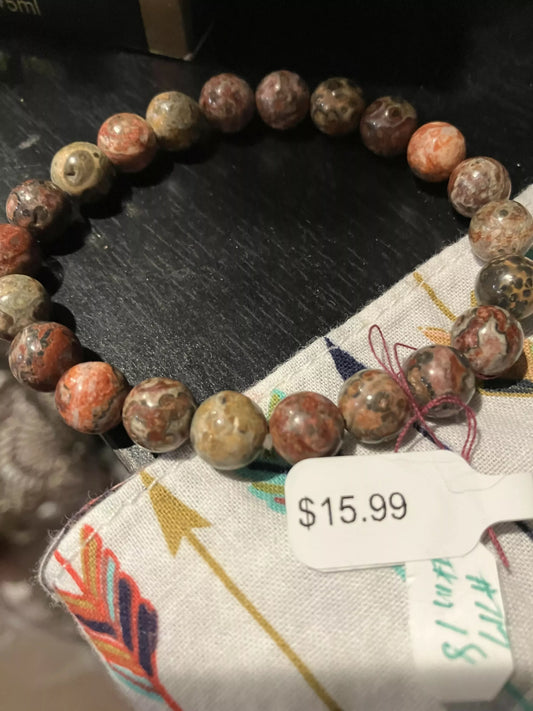 crystal bracelet leopard skin jasper #18