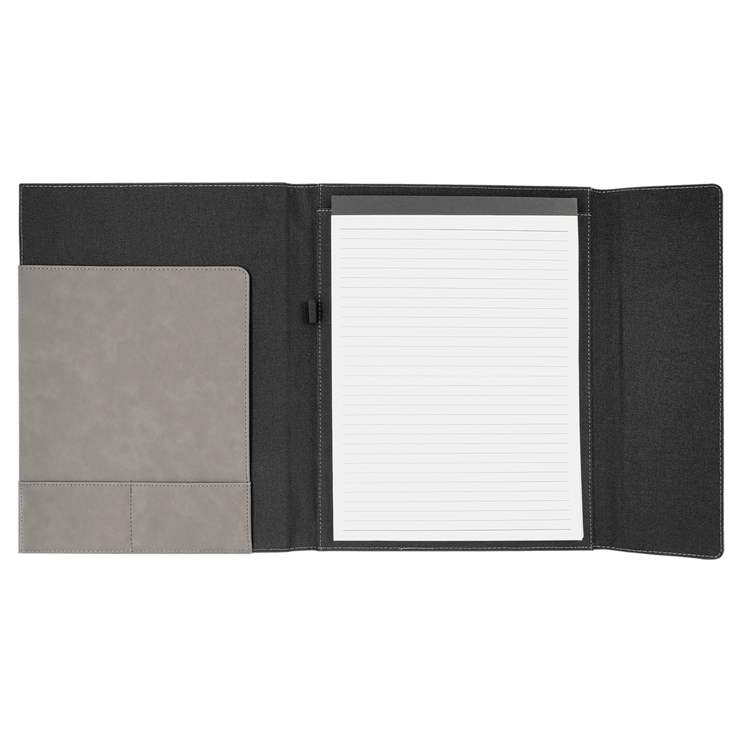 9 1/2" x 12" Laserable Leatherette Canvas Portfolio with Notepad