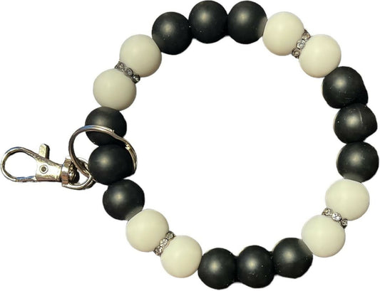 Keychain Wristlet - Black/White