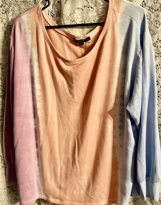 L/S tie dye top LG #2012