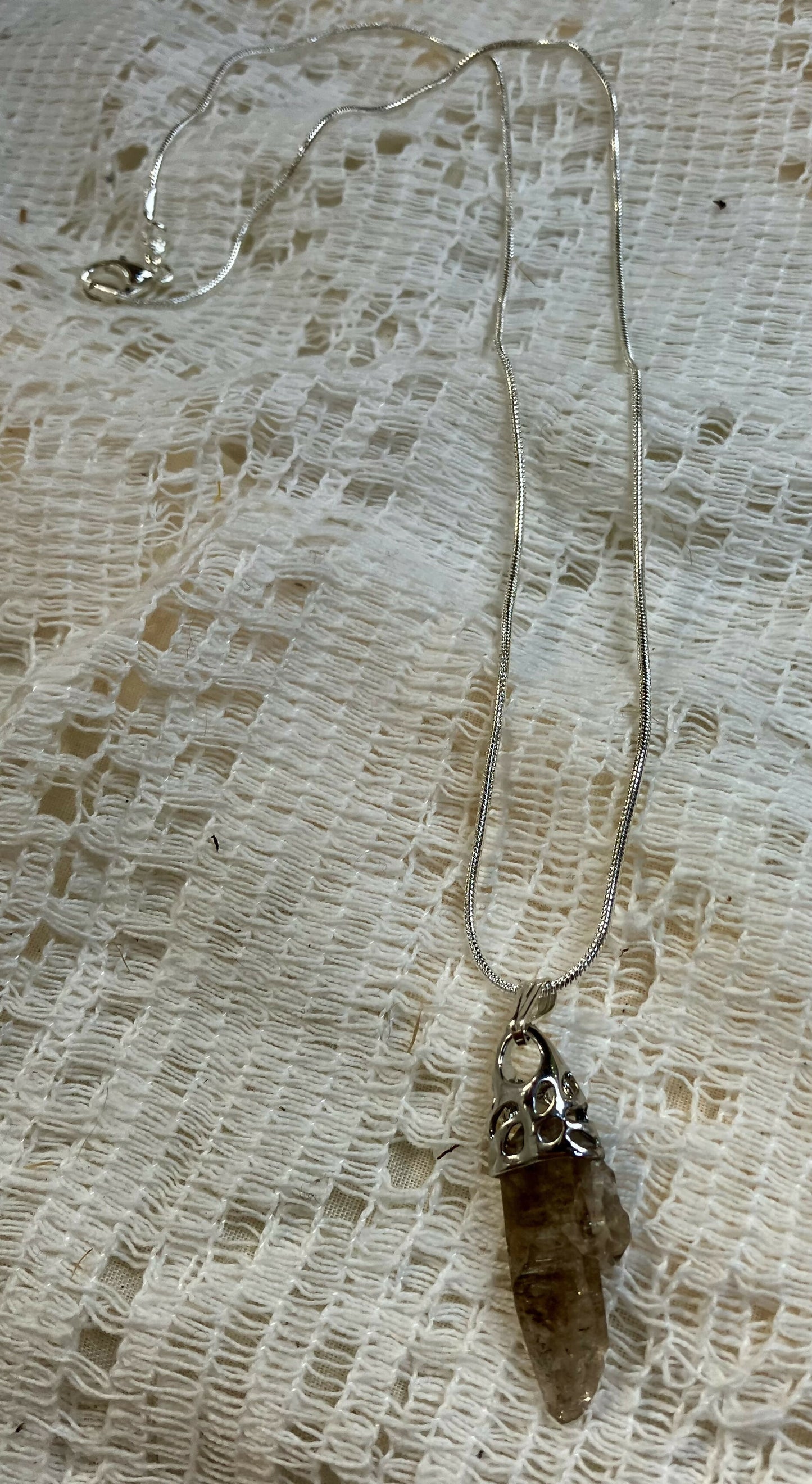 #1039 Raw smoky quartz necklace