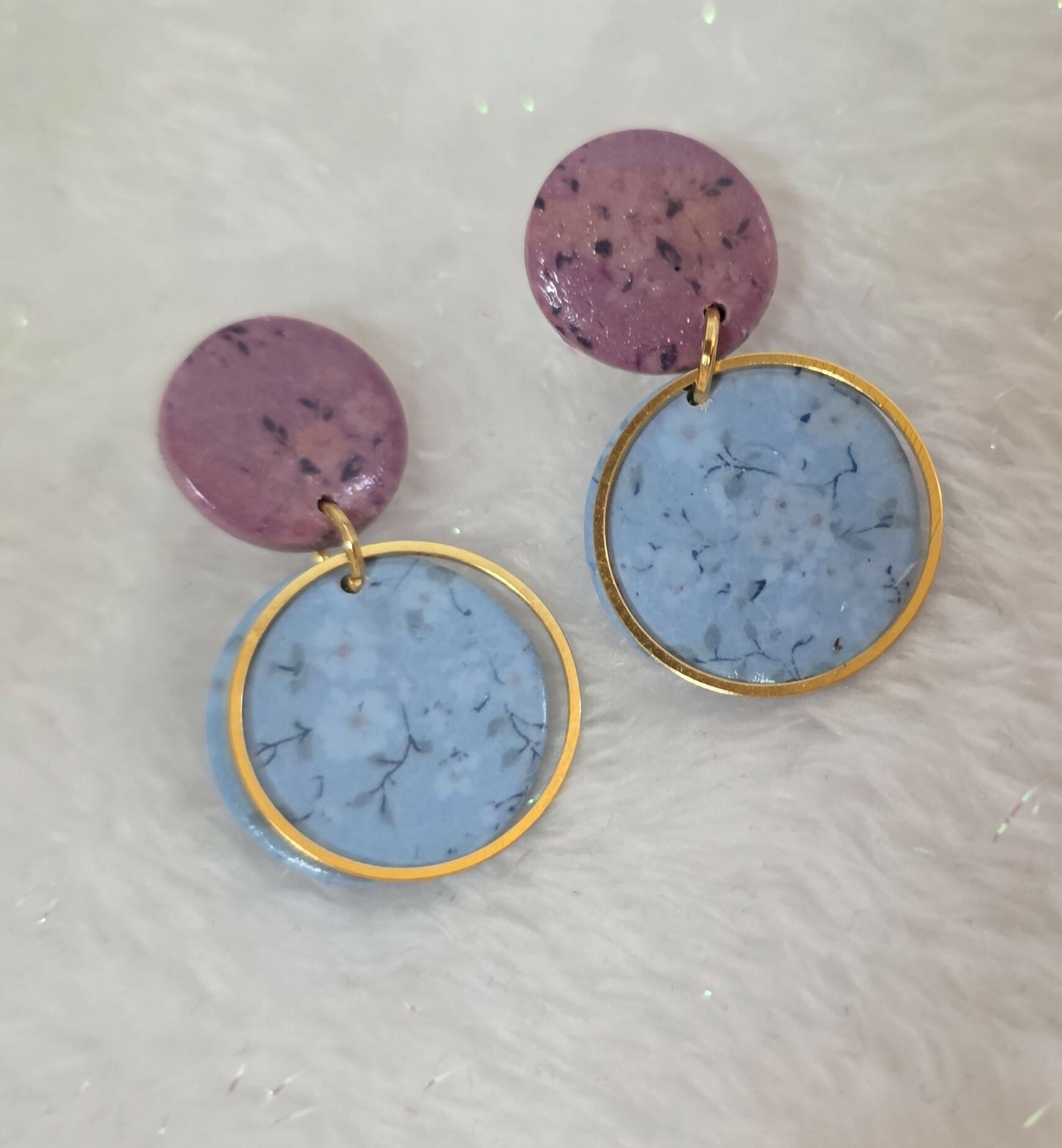 Modern Gold Hoop Drop Earrings