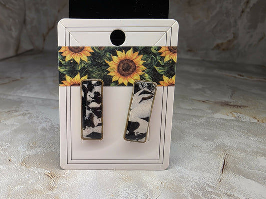 Black & White Rectangular Statement Studs