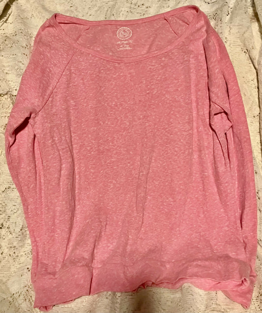 Pink L/S tee Xlg #2958