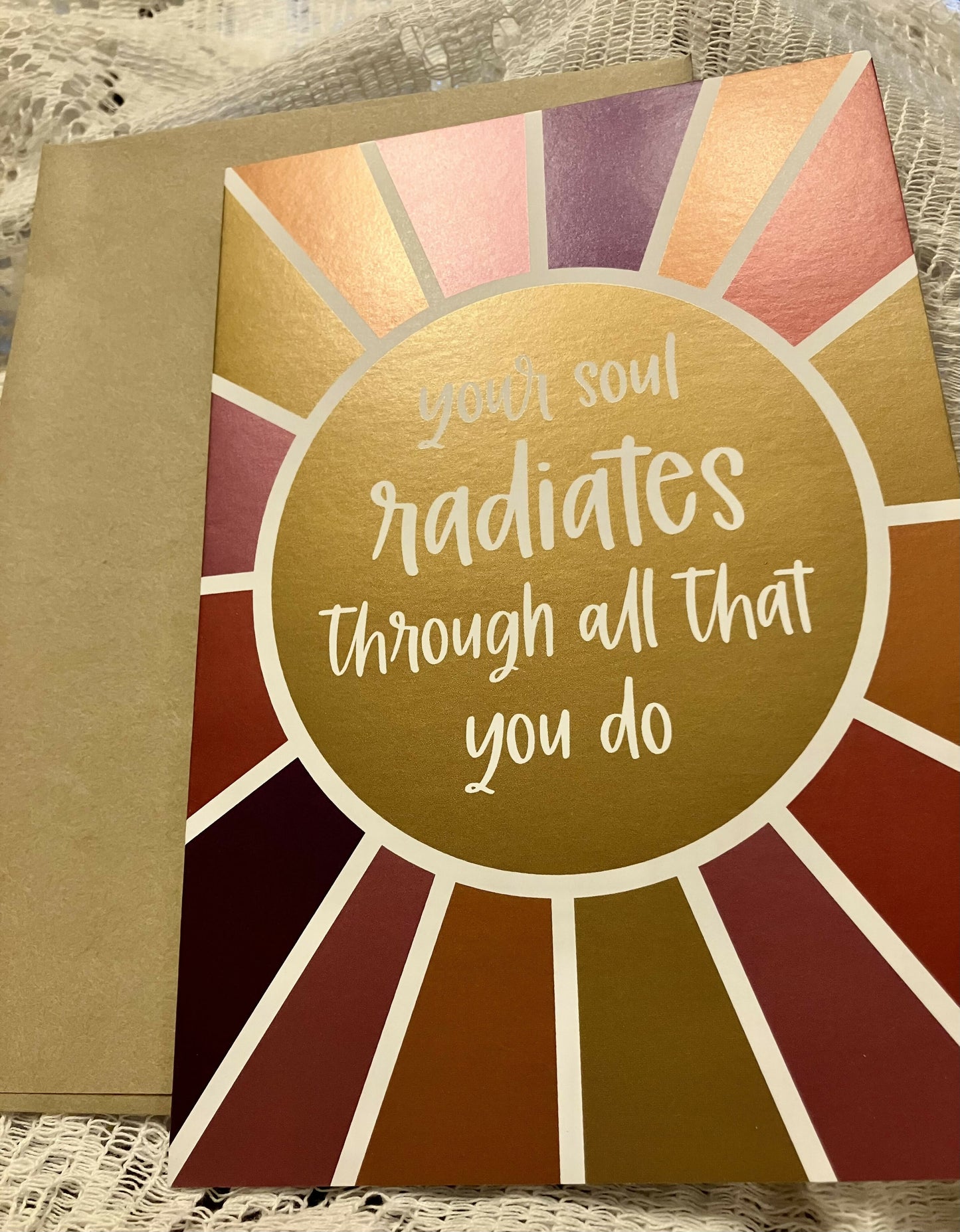 Your soul radiates blank card #26