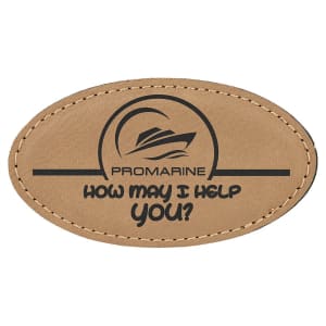 3" x 1 1/2" Leatherette Oval Badge