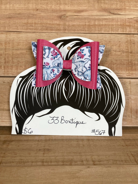 Dinosaur Hair Bow Ponytail