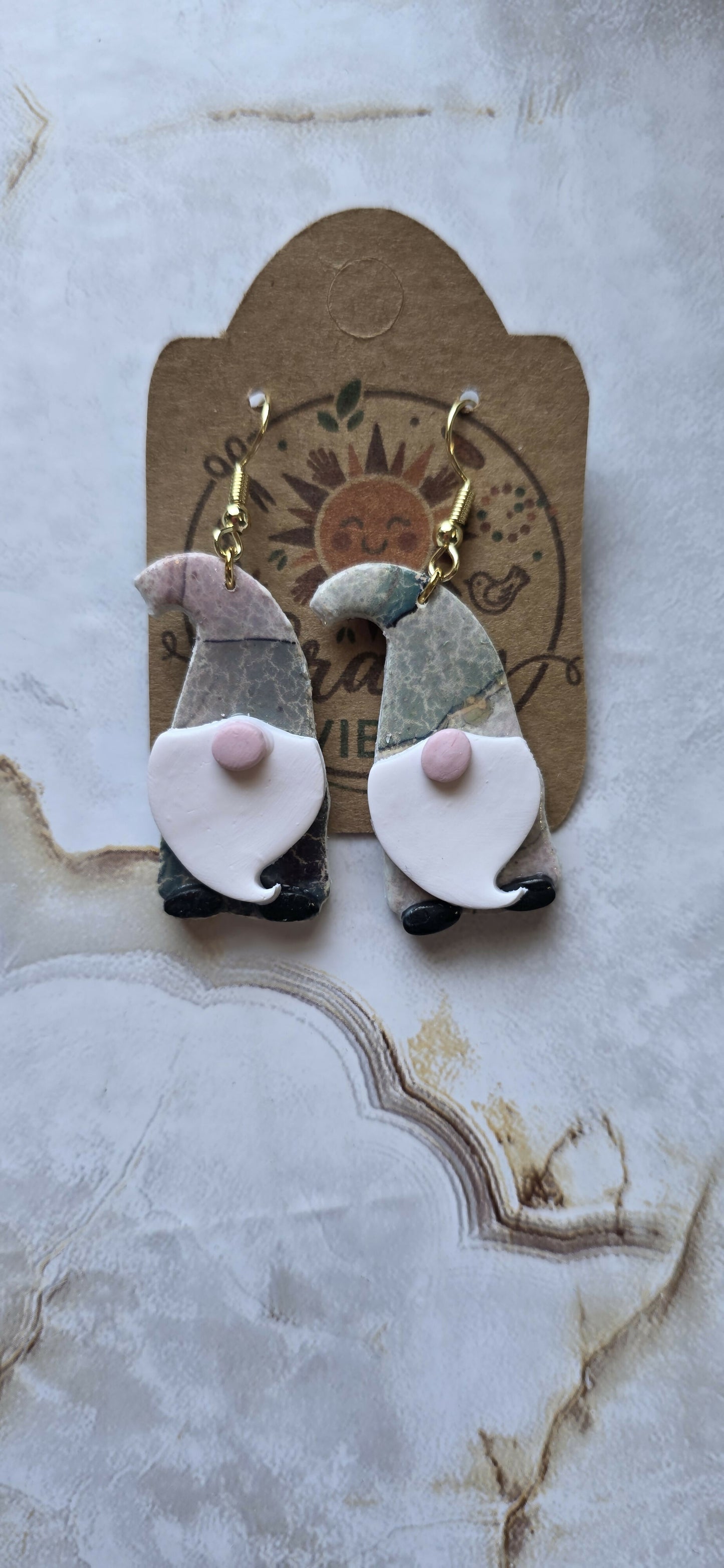 Green & Gold Gnome Dangles