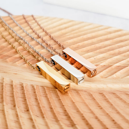 Vertical Bar Memorial Necklace