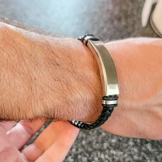 Men's Black Braided Cord Bracelet
