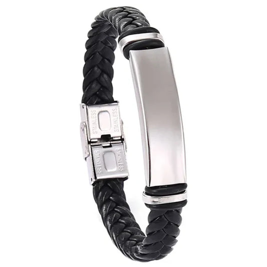 Men's Black Braided Cord Bracelet