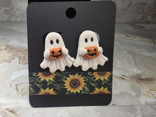 Ghost w/ Jack-O- Lantern Earrings