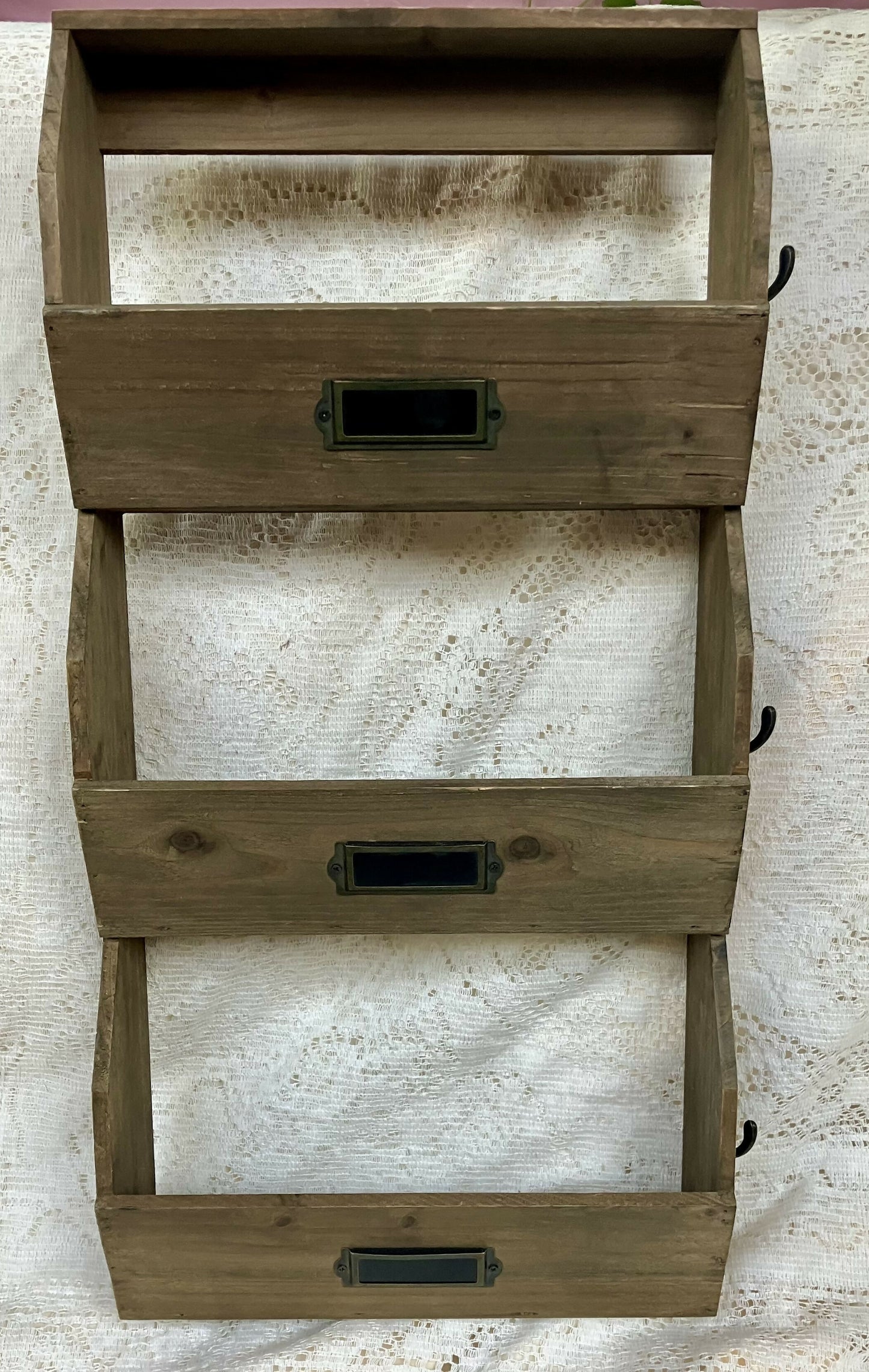 #3199 Wooden wall mount organizing storage shelf