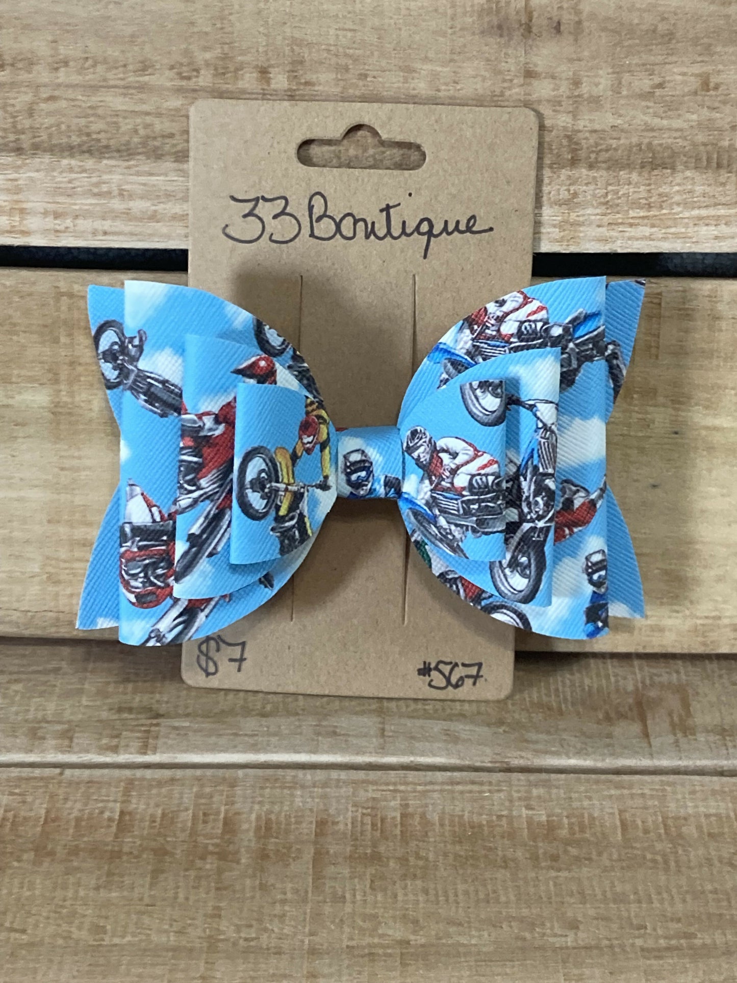 Racing Bike Hair Bow Clip