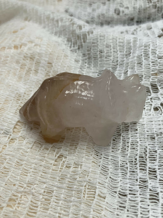 #3011 Crystal triceratops quartz & golden healer