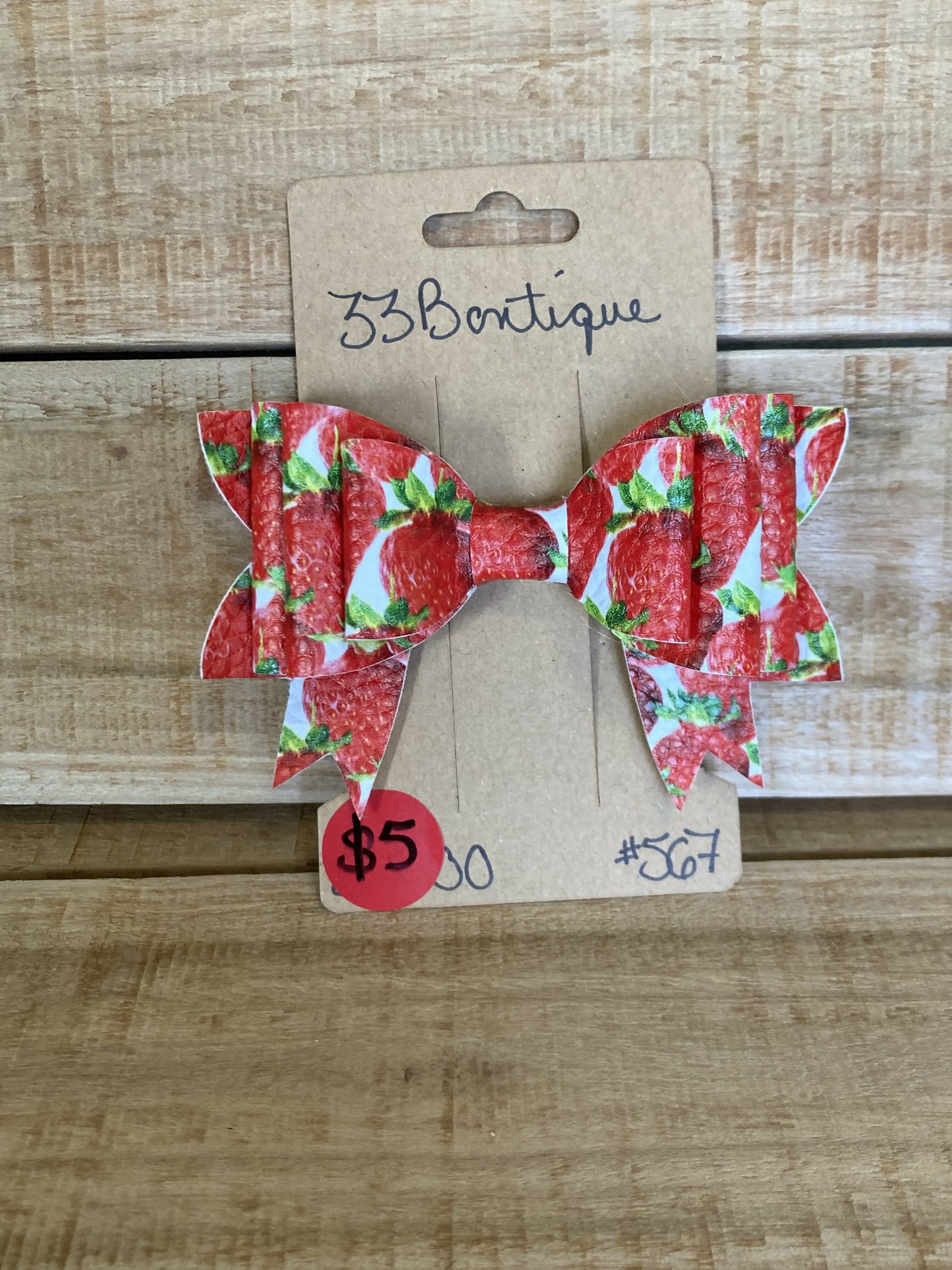 Strawberry Hair Bow Clip