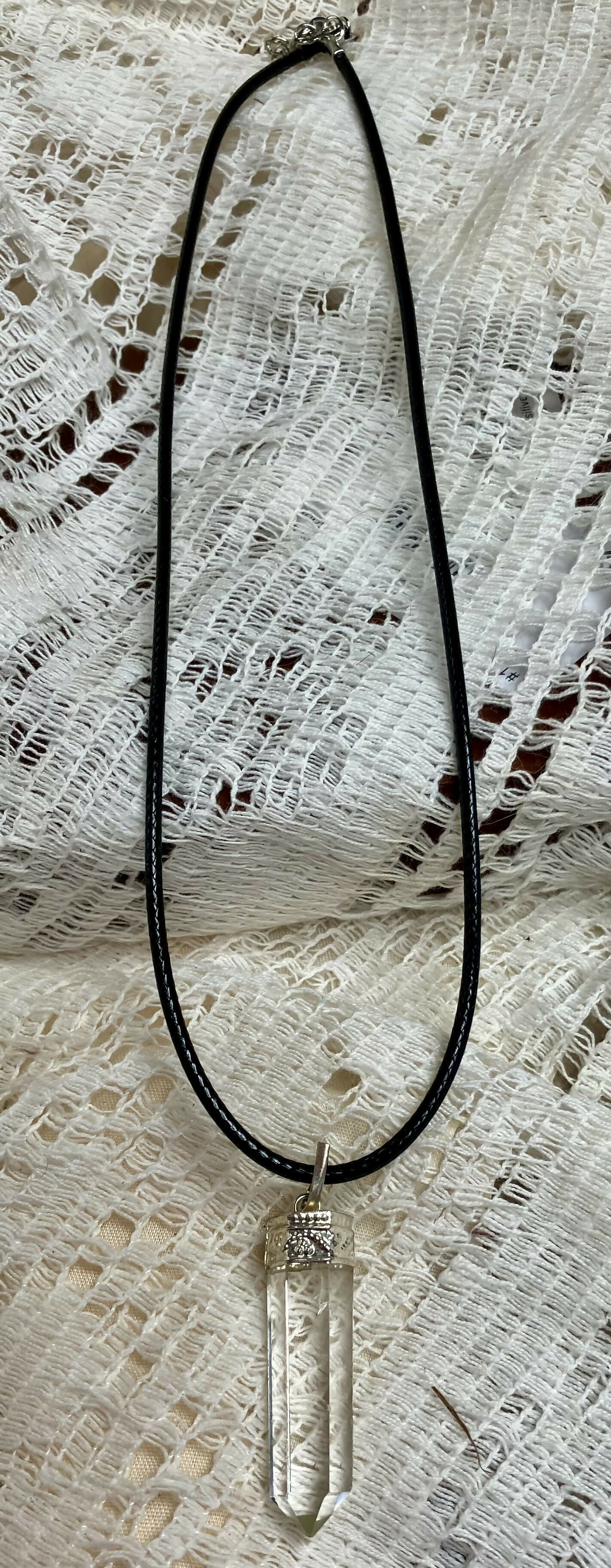 #1967 Crystal pencil pendant necklace
