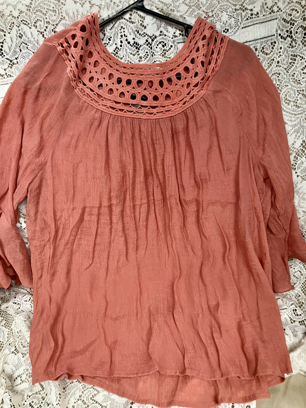 #2803 Long sleeve orangish top 2xl