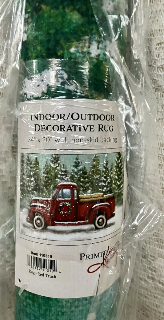 Red truck Christmas indoor/outdoor mat #1817