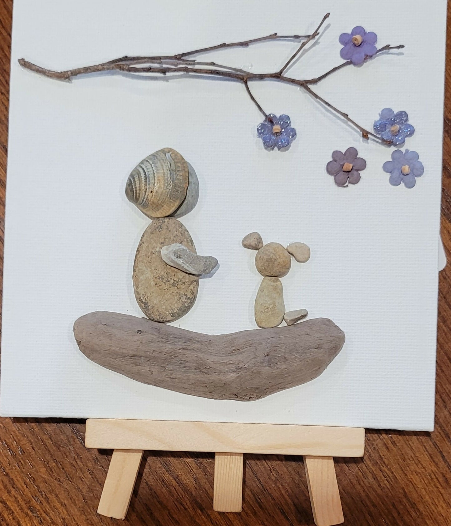 69 kid and dog w/easel 4x4